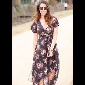 ILLA ILLA Navy Blue Floral Maxi Dress
